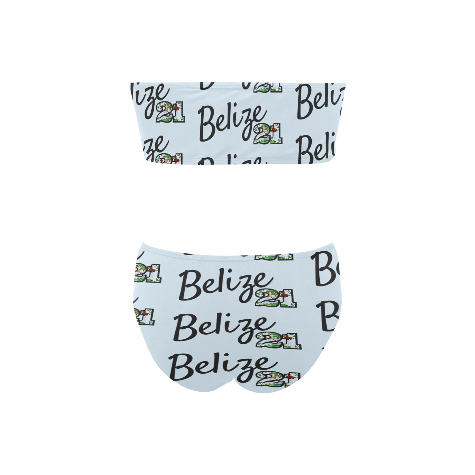 Baby Blue BZ21 Tube Top Swim Wear Chest Wrap Bikini Swimsuit