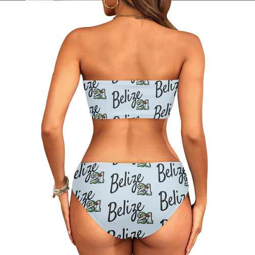 Baby Blue BZ21 Tube Top Swim Wear Chest Wrap Bikini Swimsuit