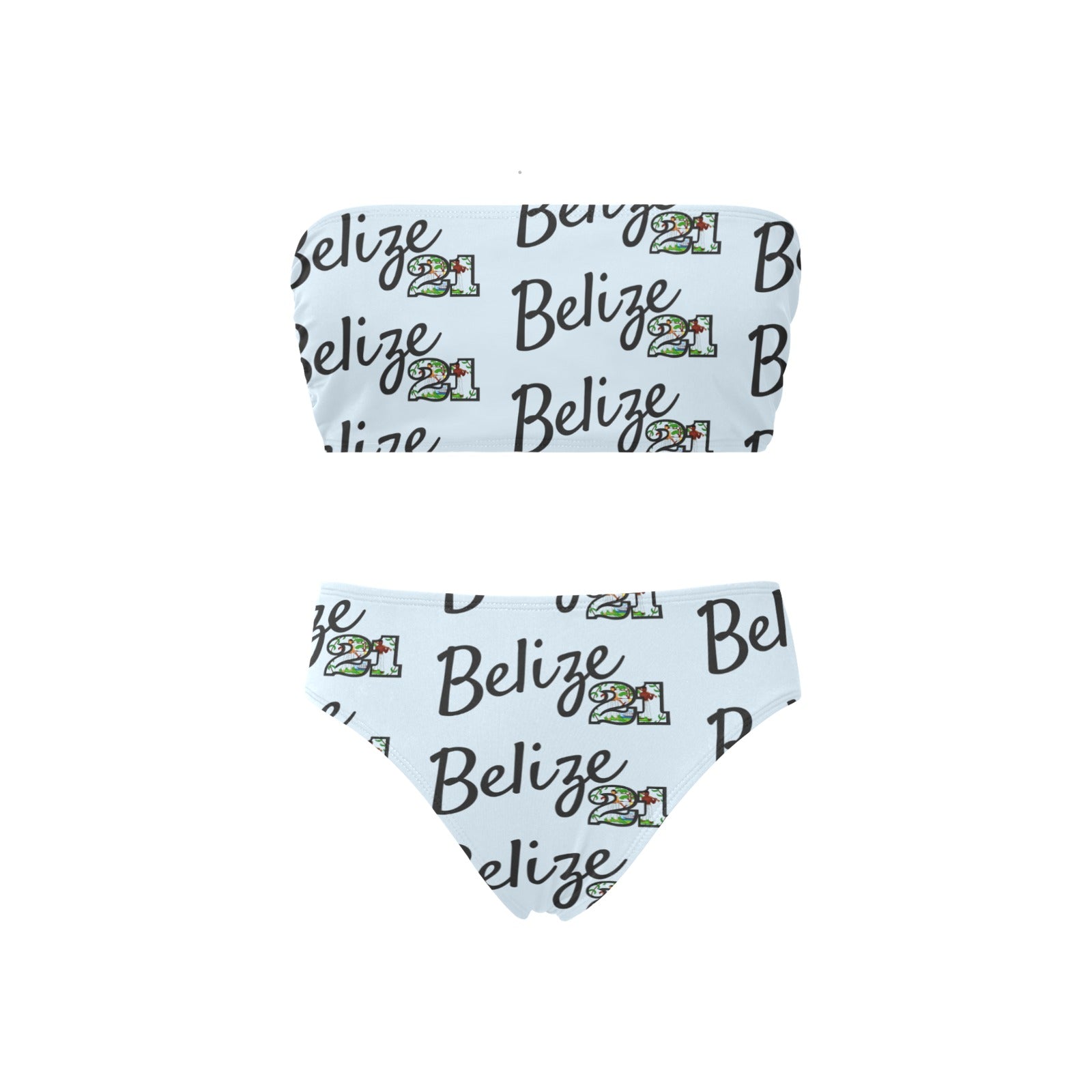 Baby Blue BZ21 Tube Top Swim Wear Chest Wrap Bikini Swimsuit